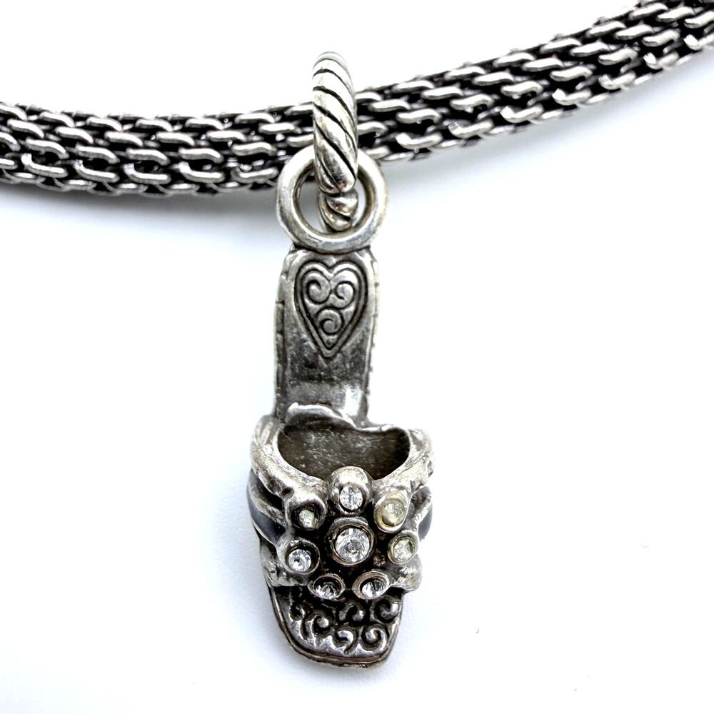 Vtg BRIGHTON Add A Bead Charms Shoe Phone Purse Home Mesh Mom Chain Necklace 18" - Picture 6 of 12